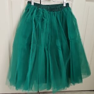 Elegant Green Tulle Skirt